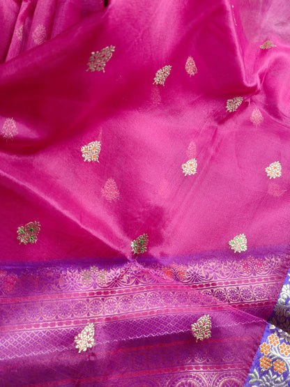 PINK KORA PURE HANDLOOM BANARASI SAREE