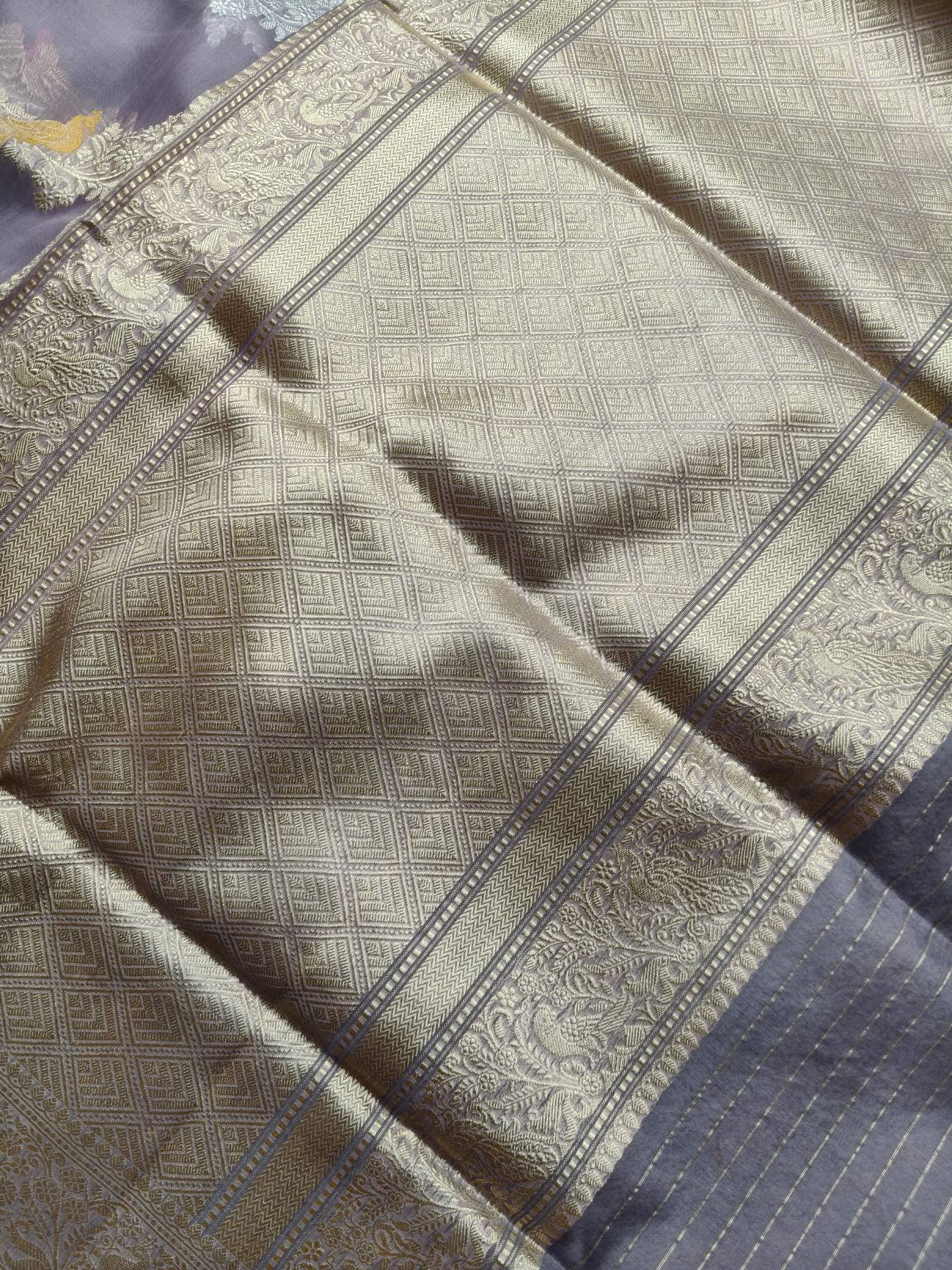 LILAC KORA PURE HANDLOOM BANARASI SAREE