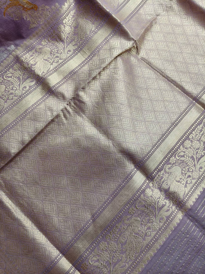 LILAC COTTON PURE HANDLOOM BANARASI SAREE