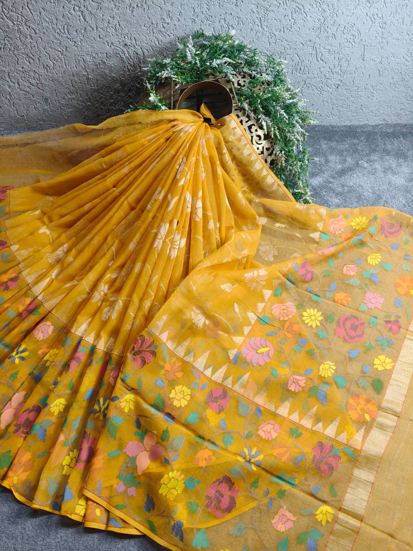 PITAMBARI REAL JARI COTTON PURE HANDLOOM BANARASI SAREE