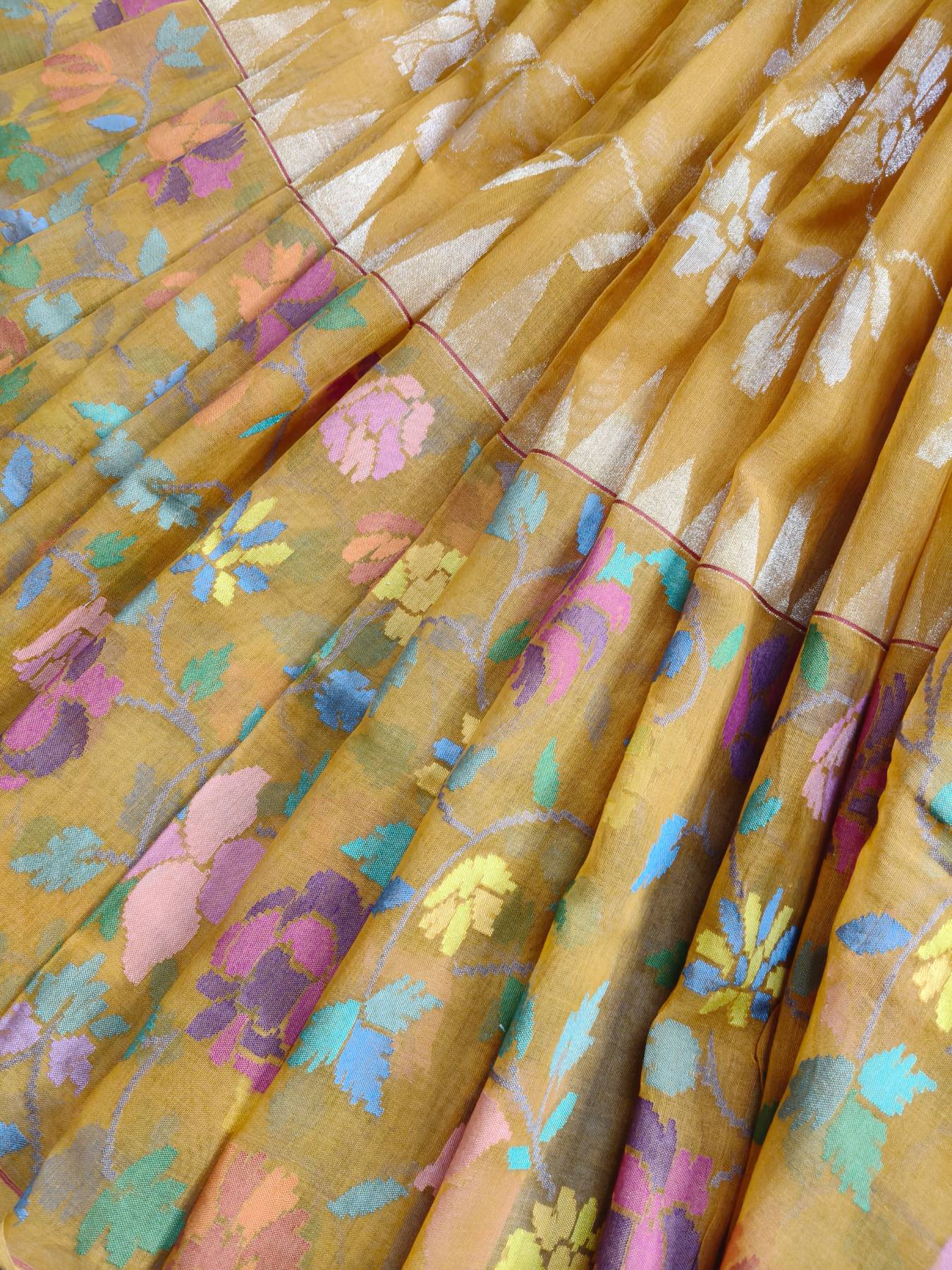 PITAMBARI REAL JARI COTTON PURE HANDLOOM BANARASI SAREE