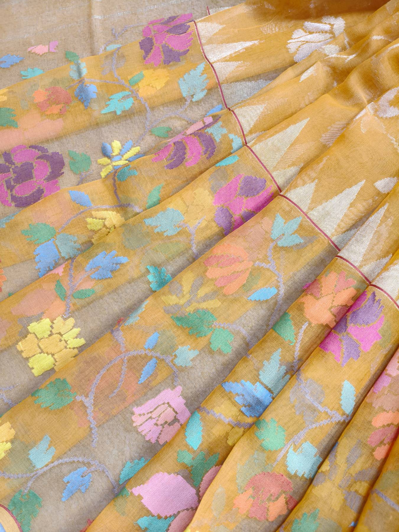 PITAMBARI REAL JARI COTTON PURE HANDLOOM BANARASI SAREE