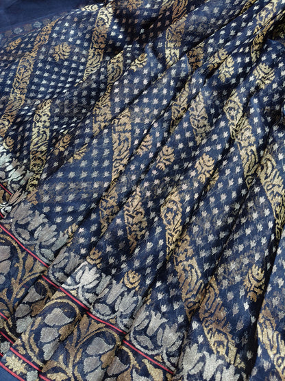 NILAMBARI COTTON REAL JARI PURE HANDLOOM BANARASI SAREE