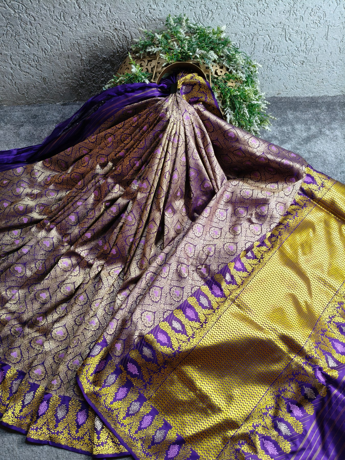 PURPLE TANCHOI PURE HANDLOOM BANARASI SAREE