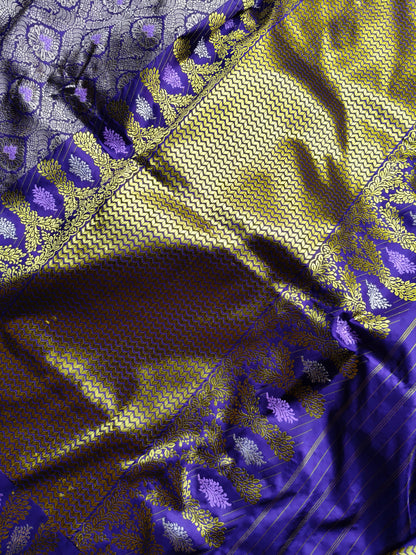PURPLE TANCHOI PURE HANDLOOM BANARASI SAREE