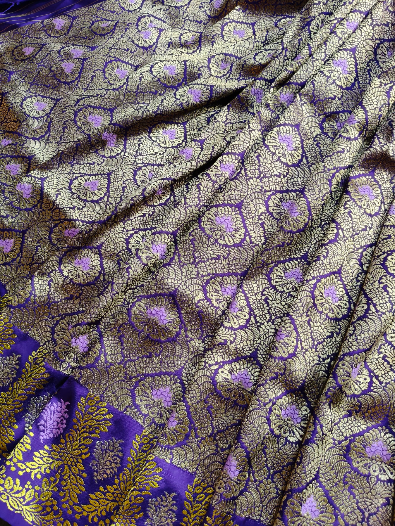 PURPLE TANCHOI PURE HANDLOOM BANARASI SAREE