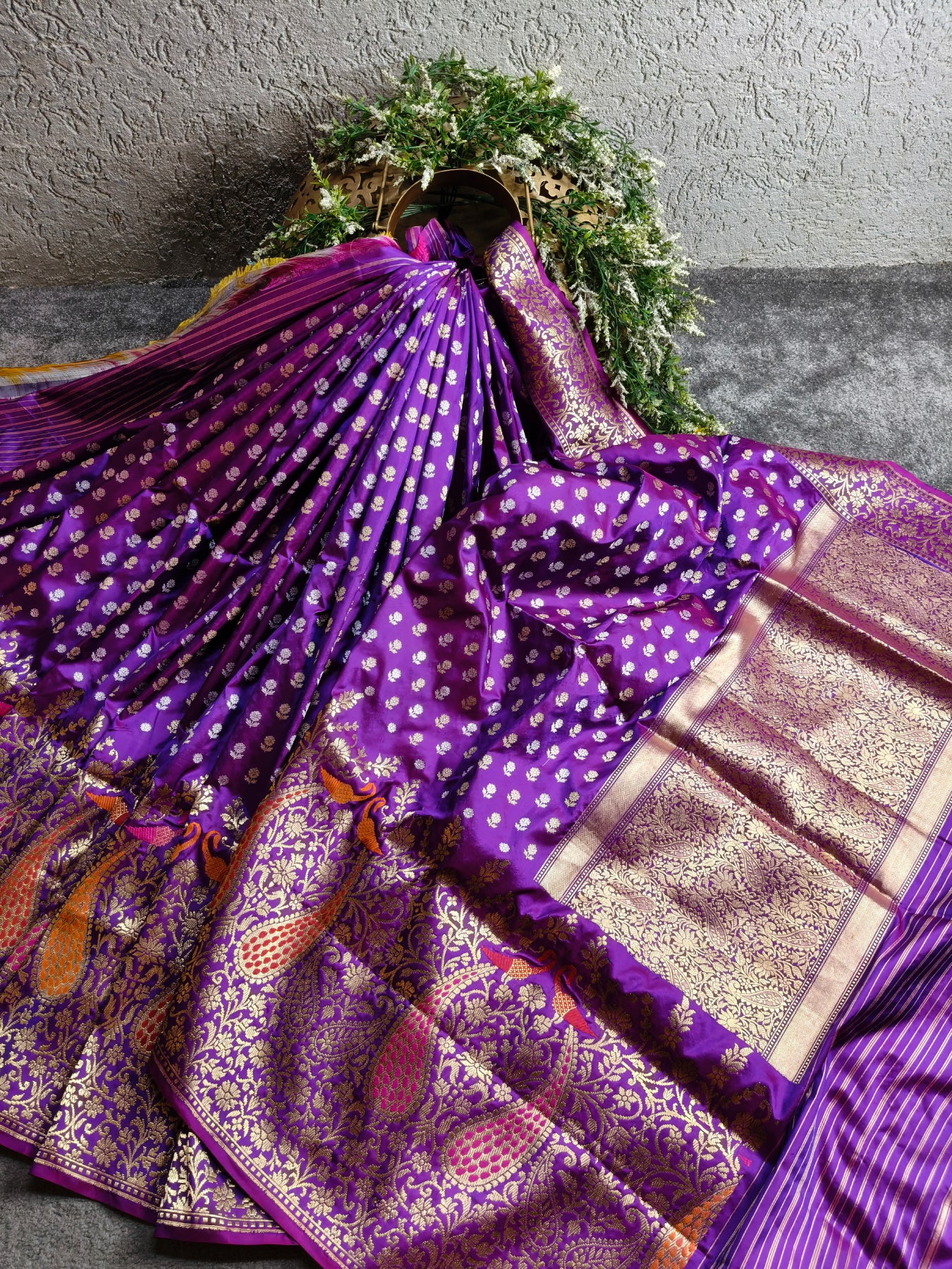 PURPLE SILK PURE HANDLOOM BANARASI SAREE