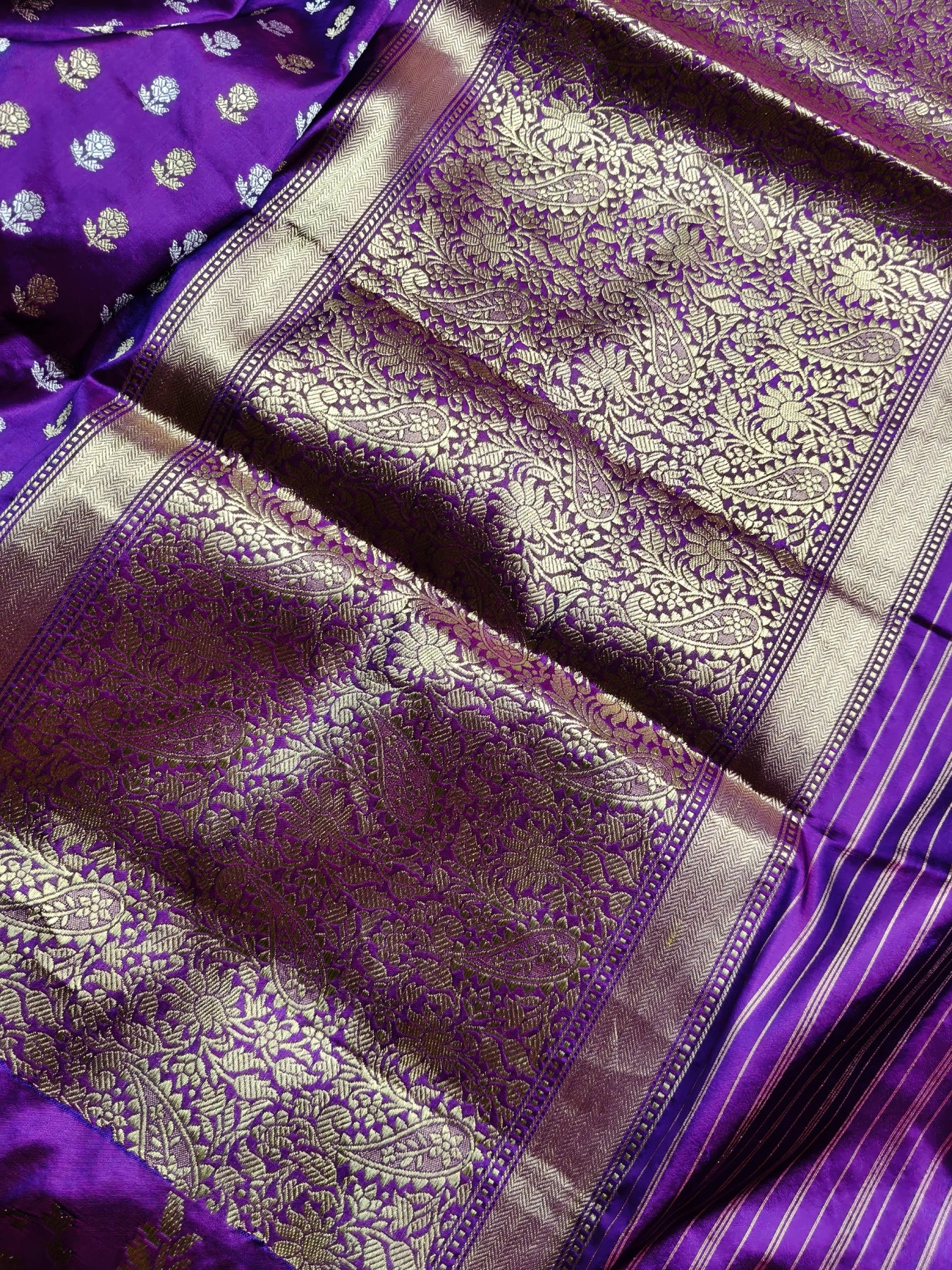 PURPLE SILK PURE HANDLOOM BANARASI SAREE