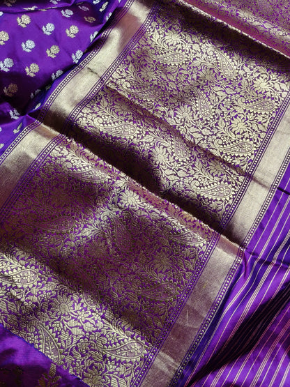 PURPLE SILK PURE HANDLOOM BANARASI SAREE