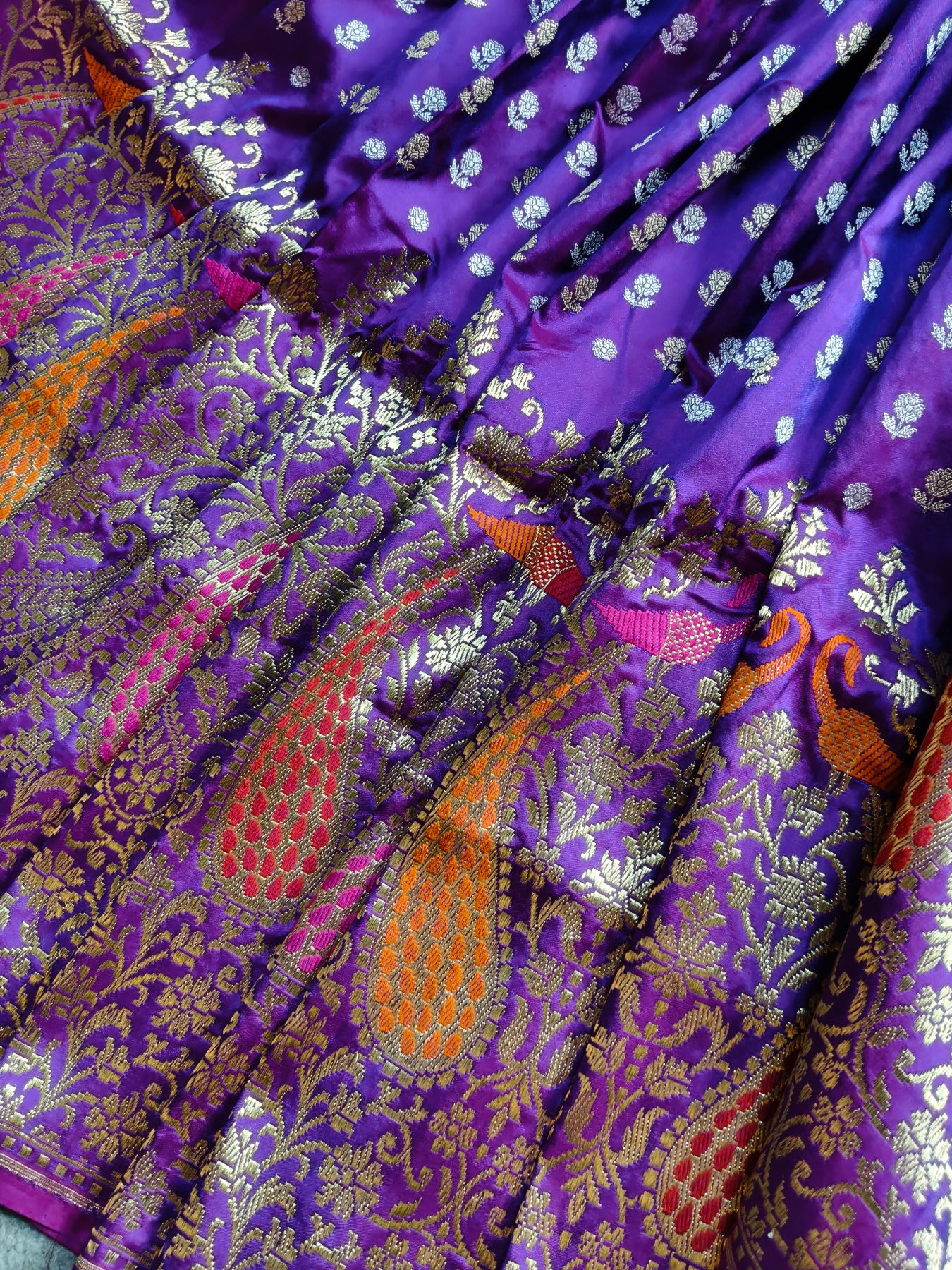 PURPLE SILK PURE HANDLOOM BANARASI SAREE