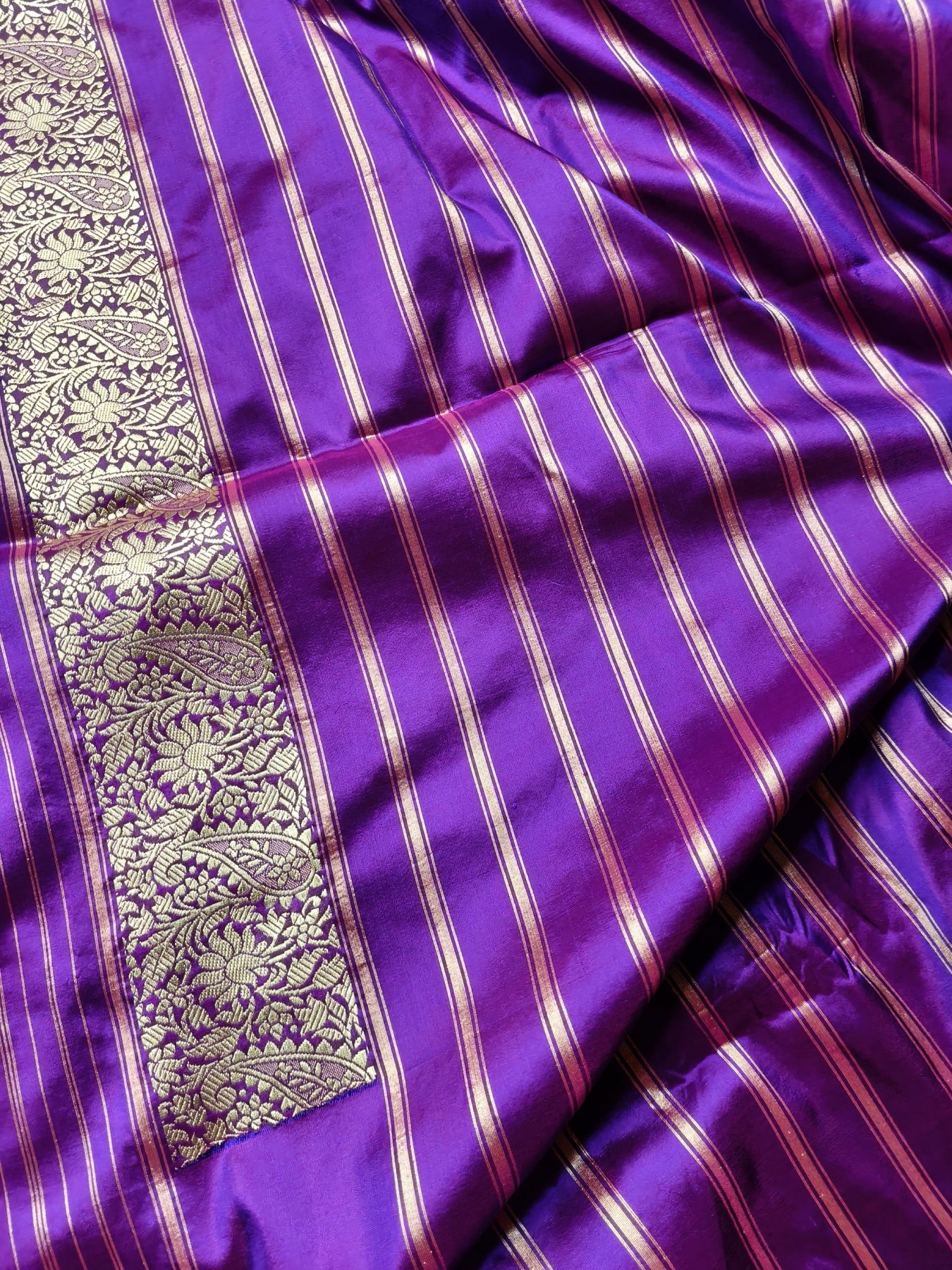 PURPLE SILK PURE HANDLOOM BANARASI SAREE