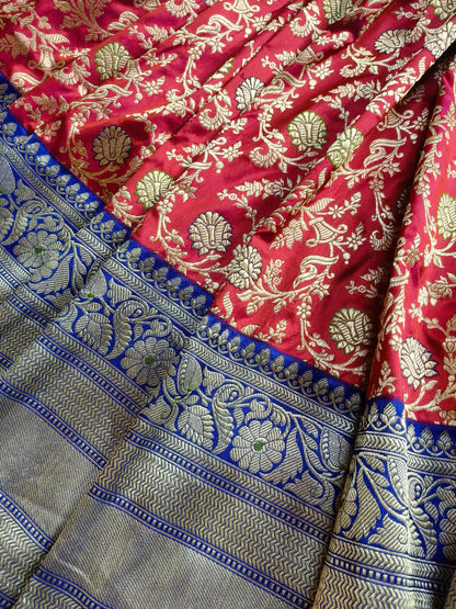 RED SILK PURE HANDLOOM BANARASI SAREE