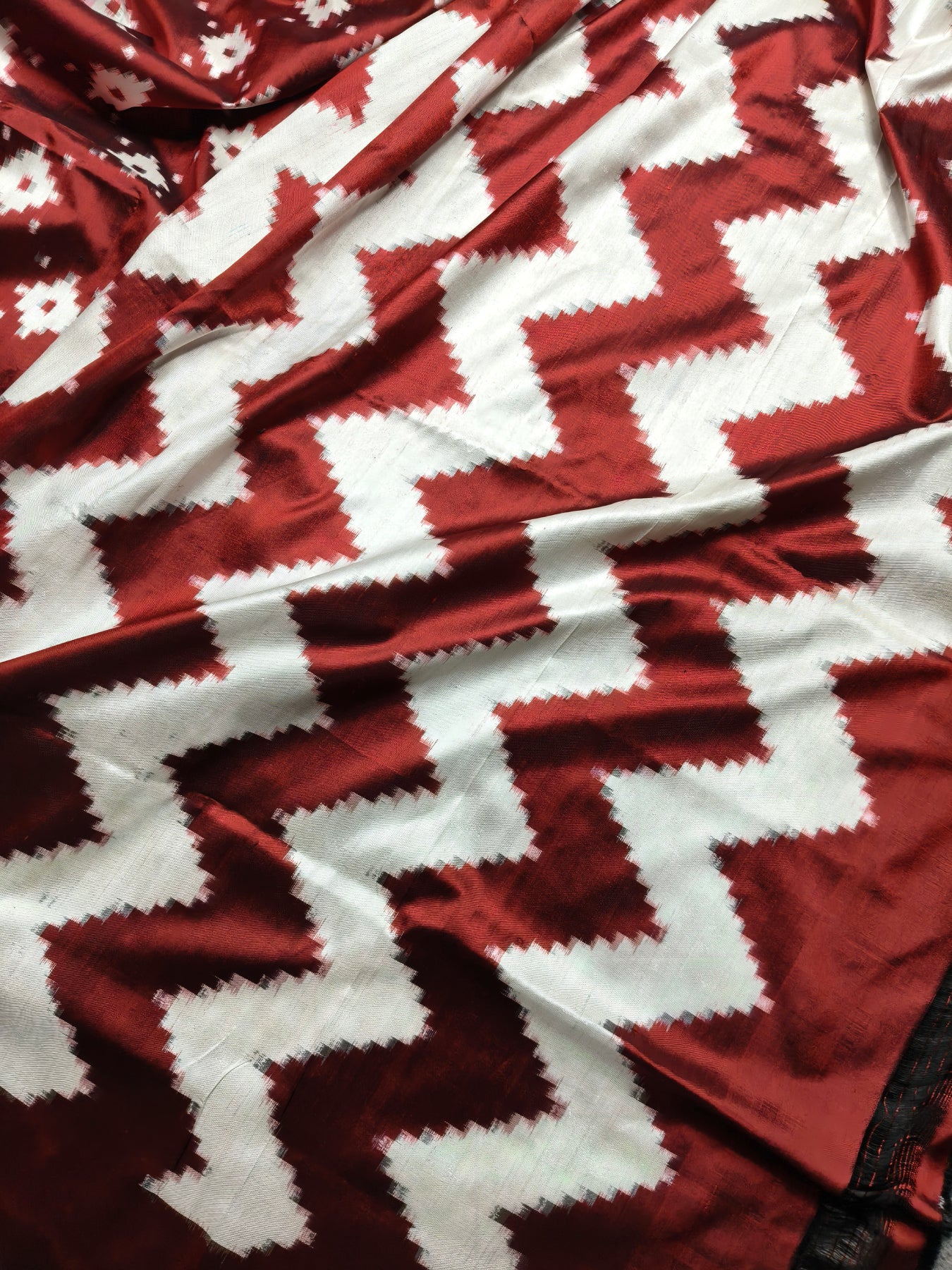 MAROON SILK PURE HANDLOOM DOUBLE IKKAT SAREE