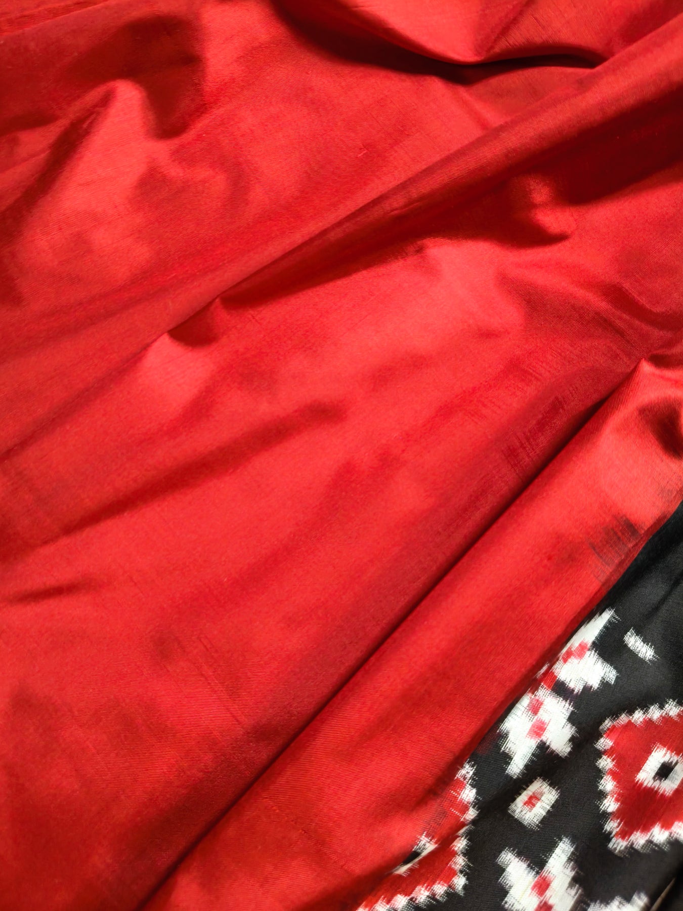 BLACK SILK PURE HANDLOOM DOUBLE IKKAT SAREE