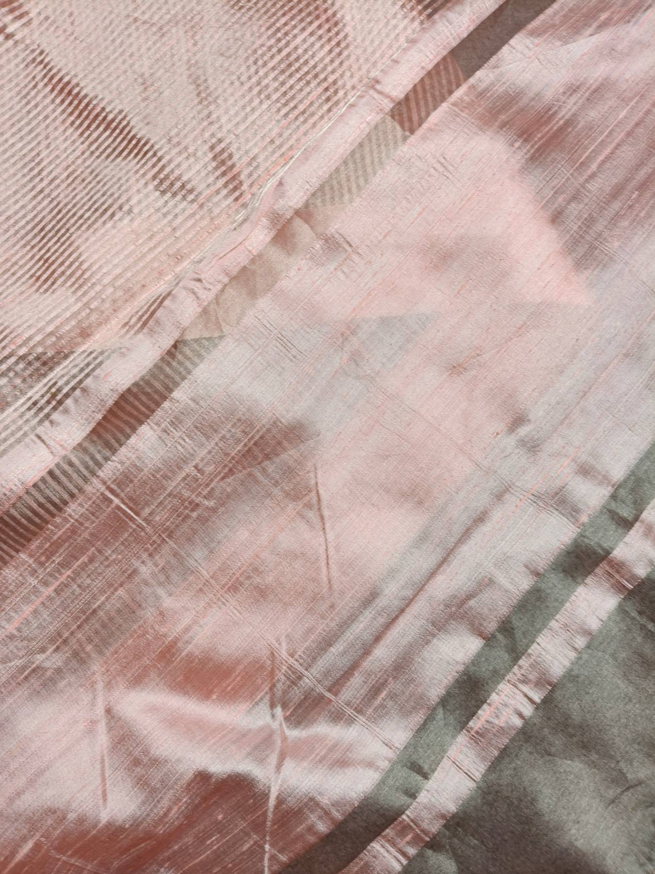 PEACH ORGANZA PURE HANDLOOM BANARASI SAREE