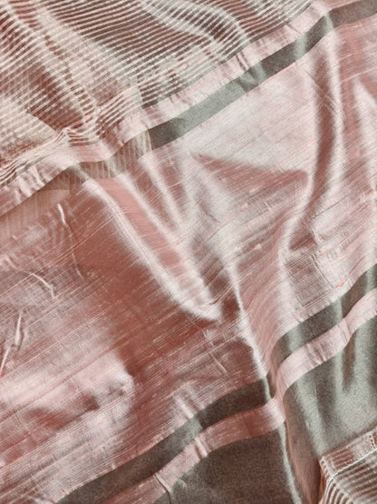 DARK PEACH ORGANZA PURE HANDLOOM BANARASI SAREE