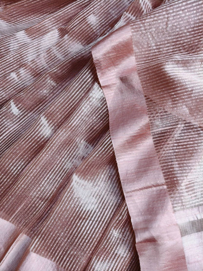 DARK PEACH ORGANZA PURE HANDLOOM BANARASI SAREE