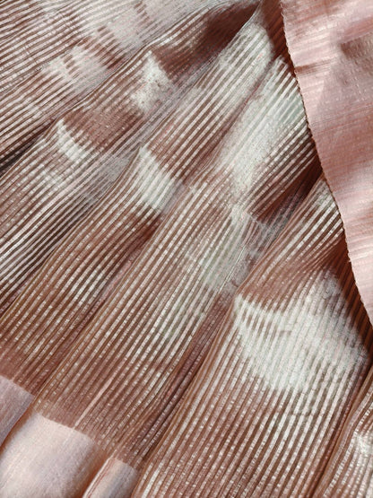 DARK PEACH ORGANZA PURE HANDLOOM BANARASI SAREE