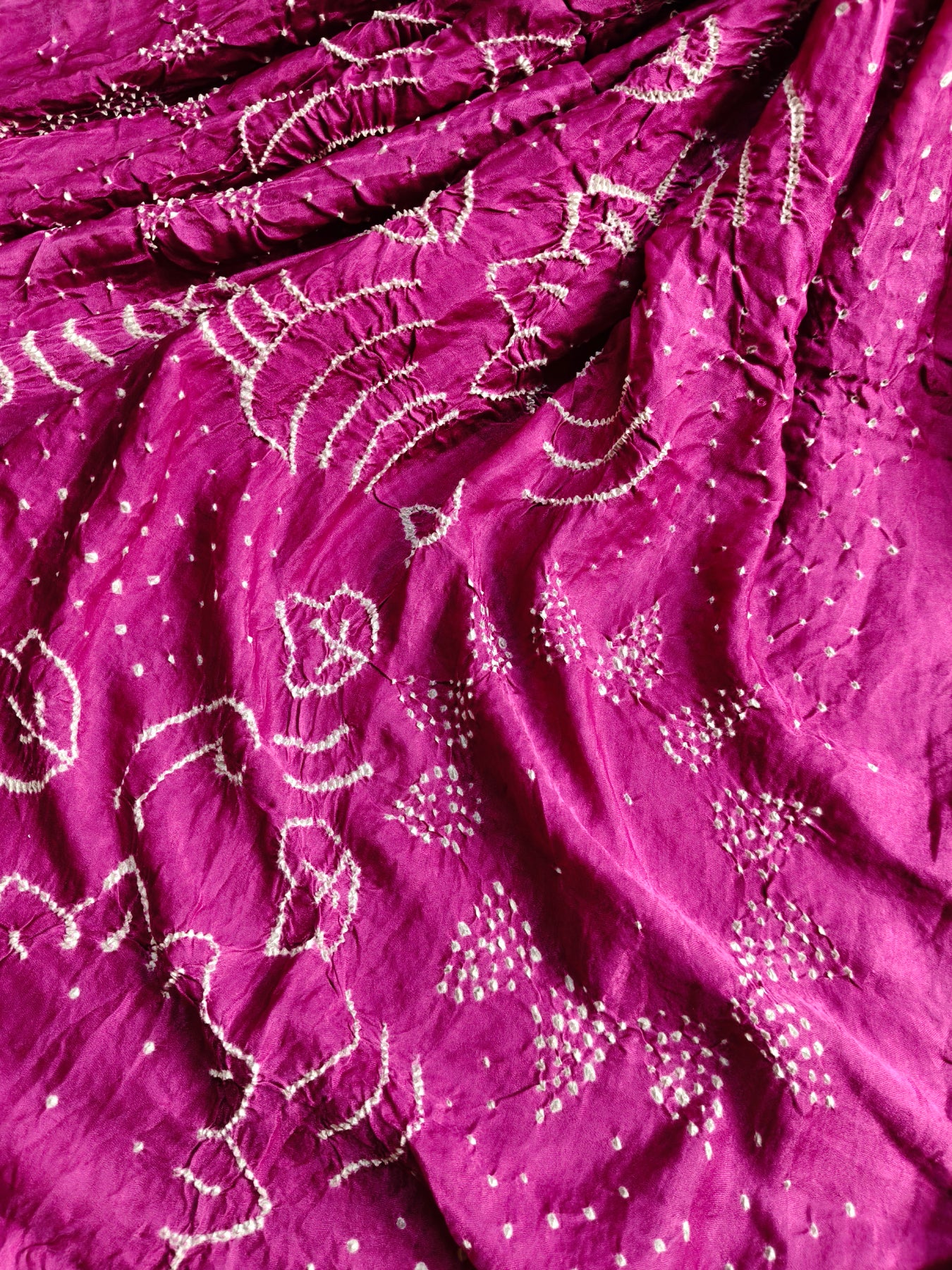 PLUM GAJJI SILK PURE HANDLOOM BANDHEJ SAREE