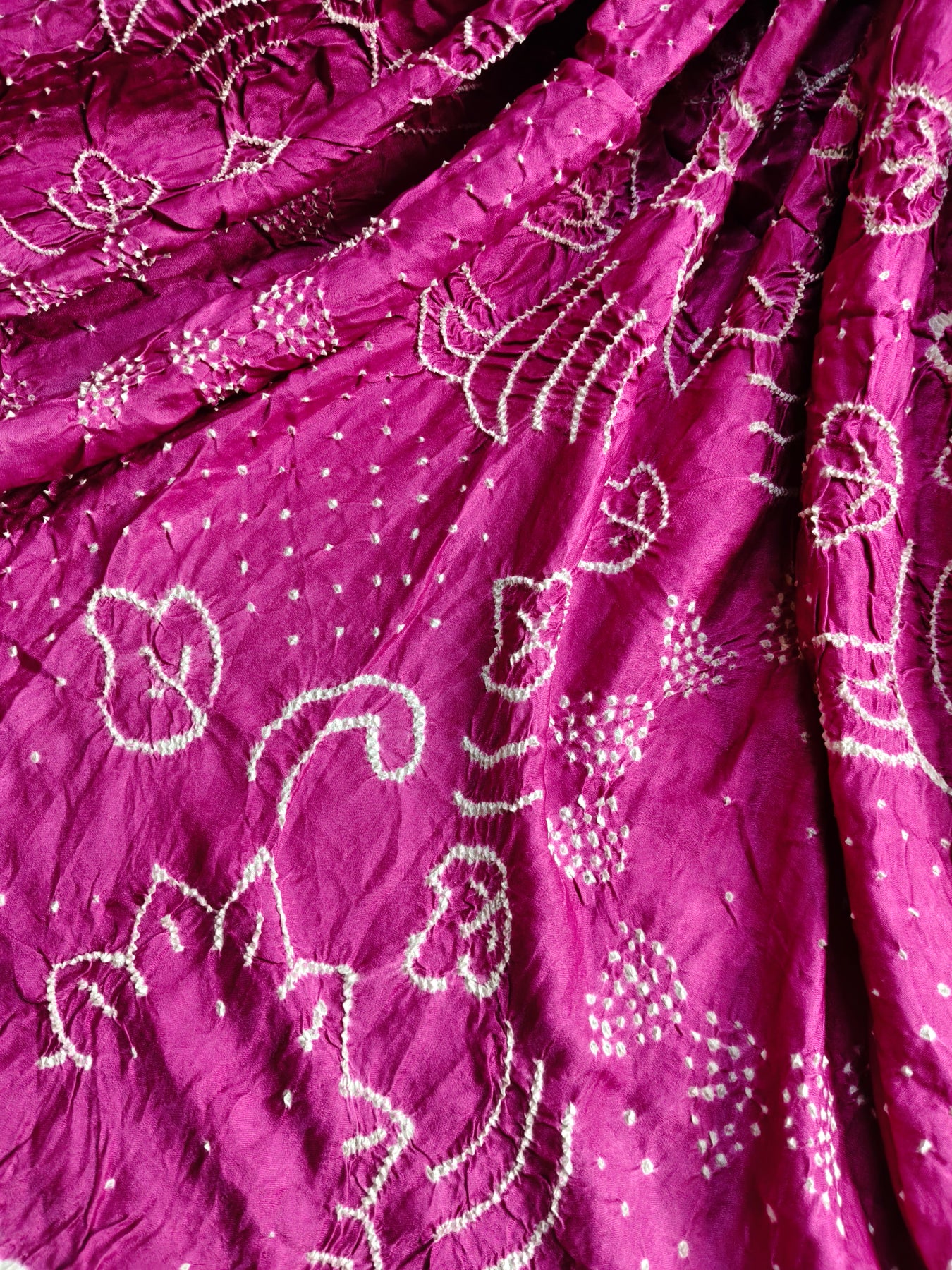 PLUM GAJJI SILK PURE HANDLOOM BANDHEJ SAREE
