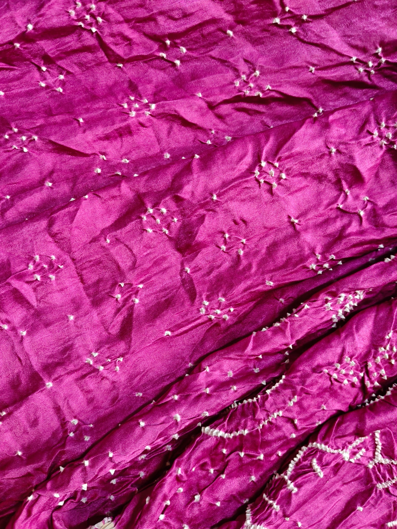 PLUM GAJJI SILK PURE HANDLOOM BANDHEJ SAREE