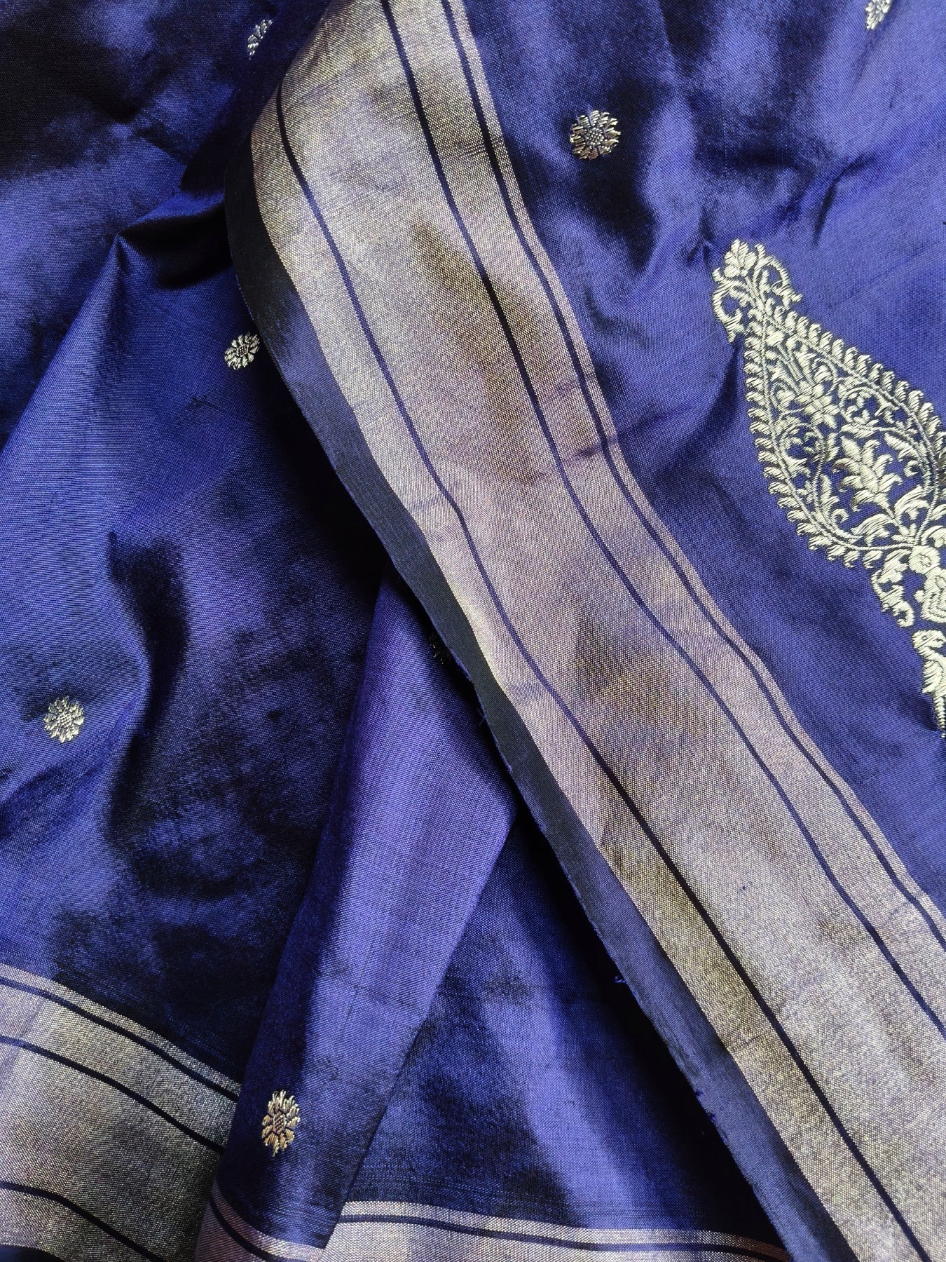 INK BLUE SILK PURE HANDLOOM PAITHANI SAREE