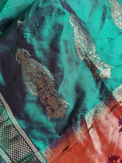 RAMA GREEN SILK PURE HANDLOOM PAITHANI SAREE