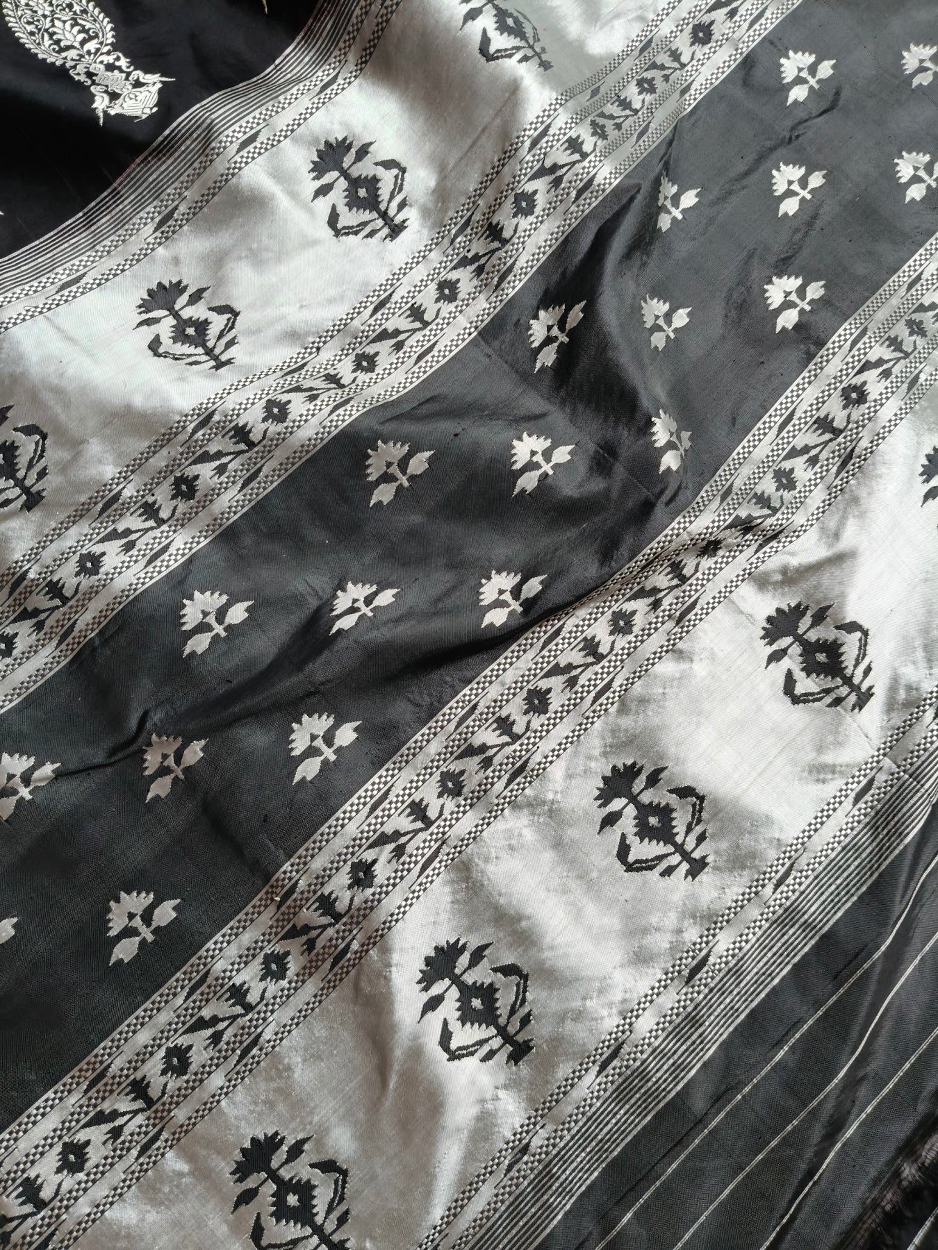 BLACK SILK PURE HANDLOOM PAITHANI SAREE