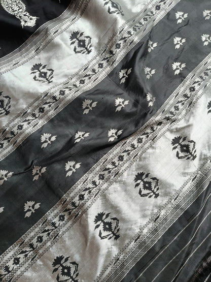BLACK SILK PURE HANDLOOM PAITHANI SAREE