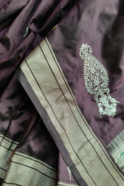 DARK WINE SILK PURE HANDLOOM PAITHANI SAREE