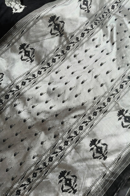 BLACK SILK PURE HANDLOOM PAITHANI SAREE