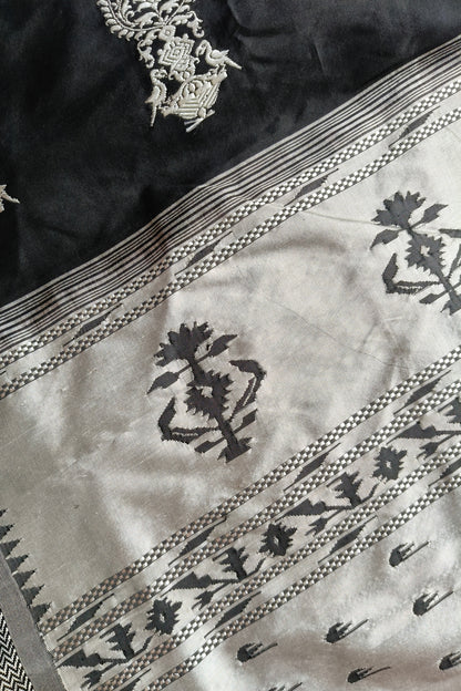BLACK SILK PURE HANDLOOM PAITHANI SAREE
