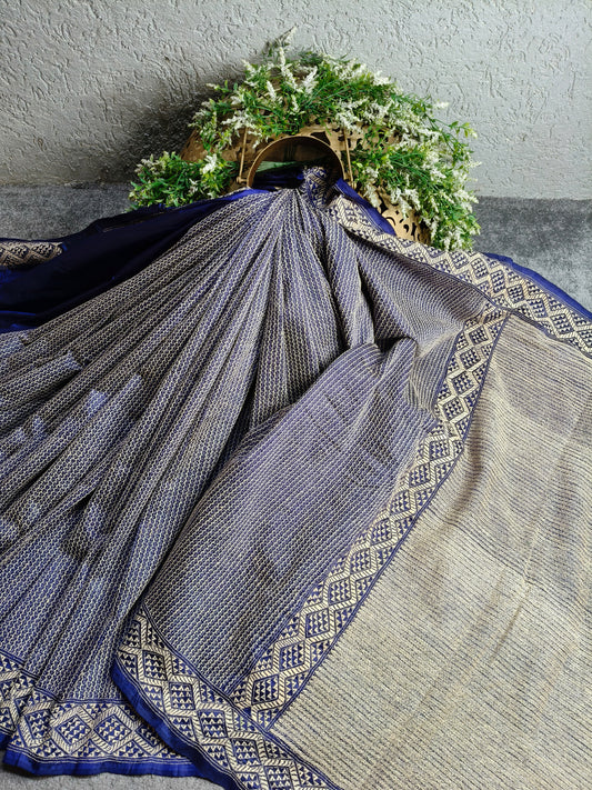 PURPLE SILK PURE HANDLOOM KANTHA SAREE