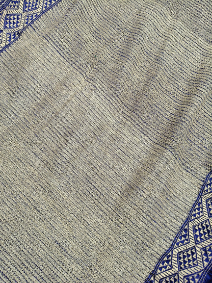 PURPLE SILK PURE HANDLOOM KANTHA SAREE