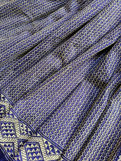 PURPLE SILK PURE HANDLOOM KANTHA SAREE