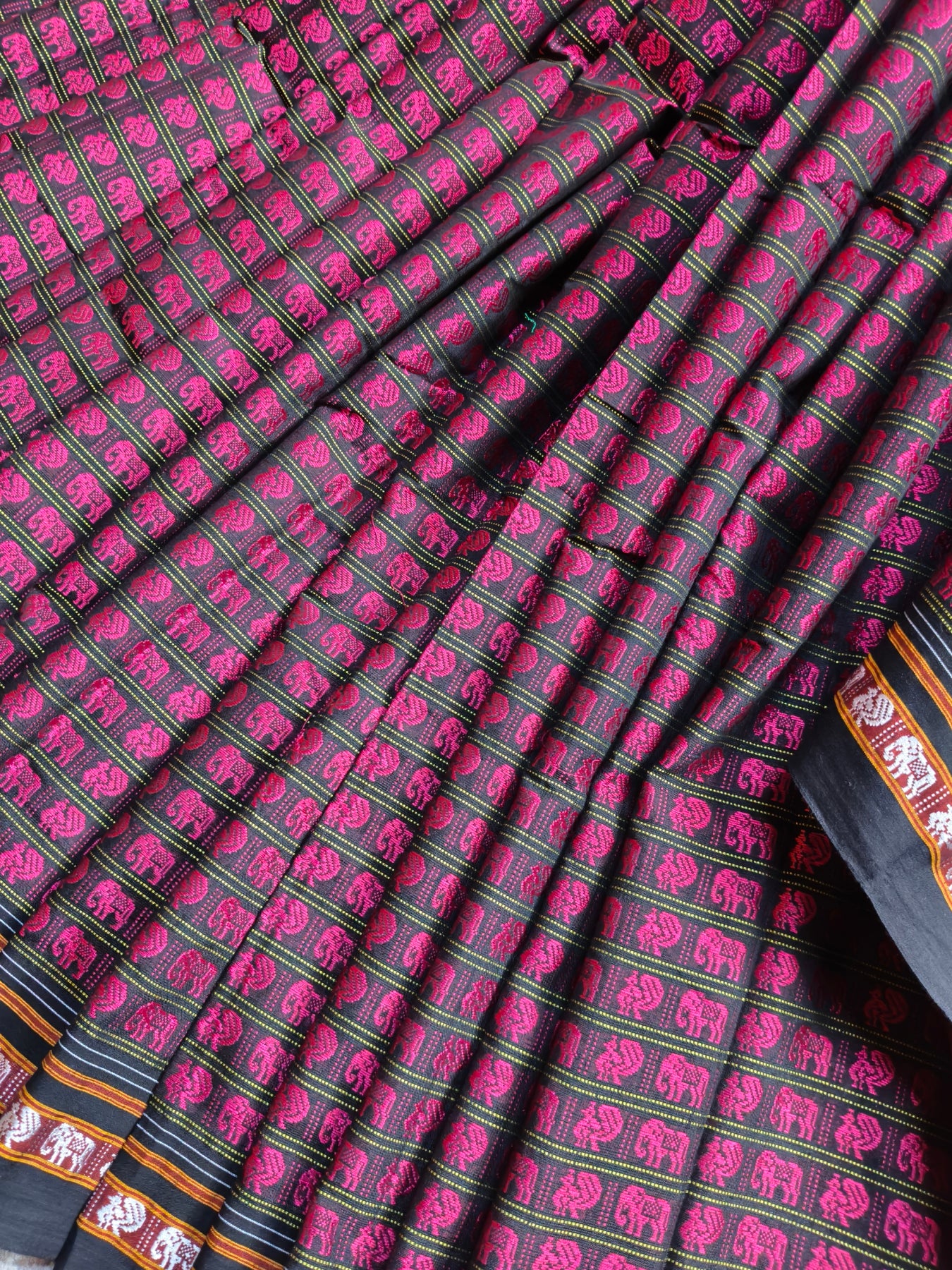 PINK MULBERRY SILK PURE HANDLOOM KHUN SAREE