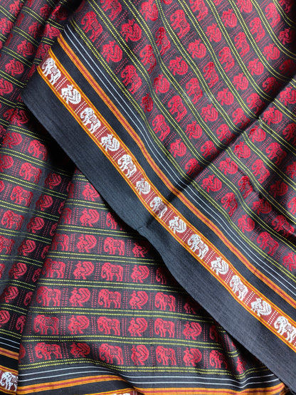 MAROON MULBERRY SILK PURE HANDLOOM KHUN SAREE
