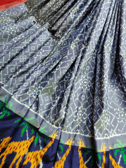 LAVENDER SILK PURE HANDLOOM IKKAT SAREE