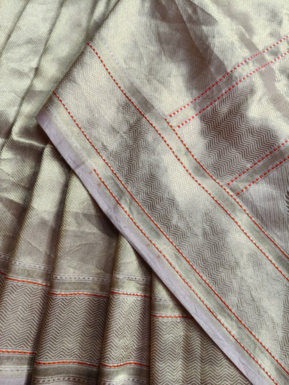 GOLD KATAN TISSUE PURE HANDLOOM BANARASI SAREE