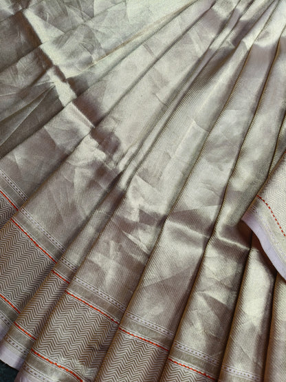 GOLD KATAN TISSUE PURE HANDLOOM BANARASI SAREE