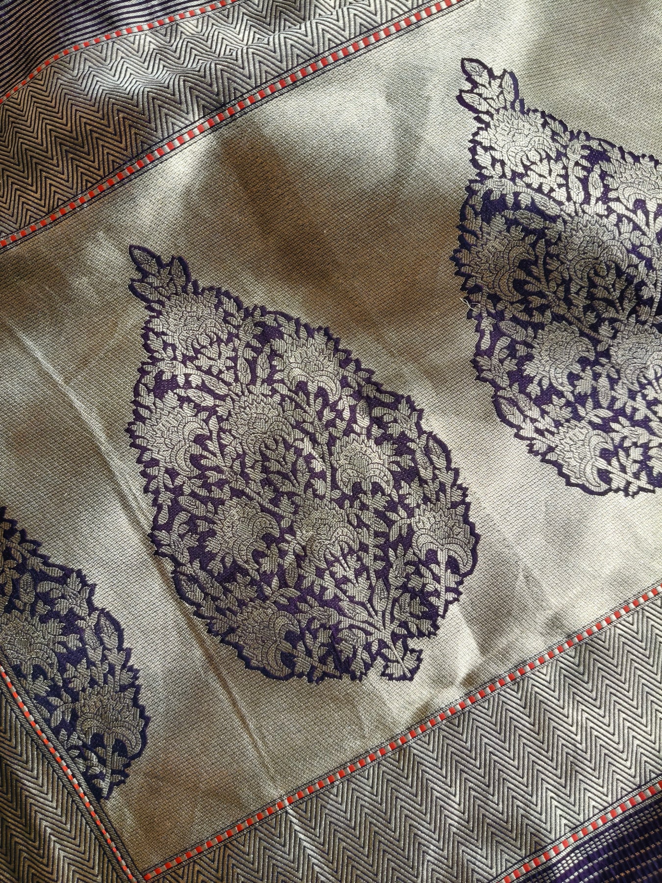 PURPLE GOLD KATAN TISSUE PURE HANDLOOM BANARASI SAREE