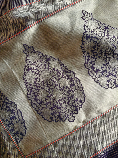 PURPLE GOLD KATAN TISSUE PURE HANDLOOM BANARASI SAREE