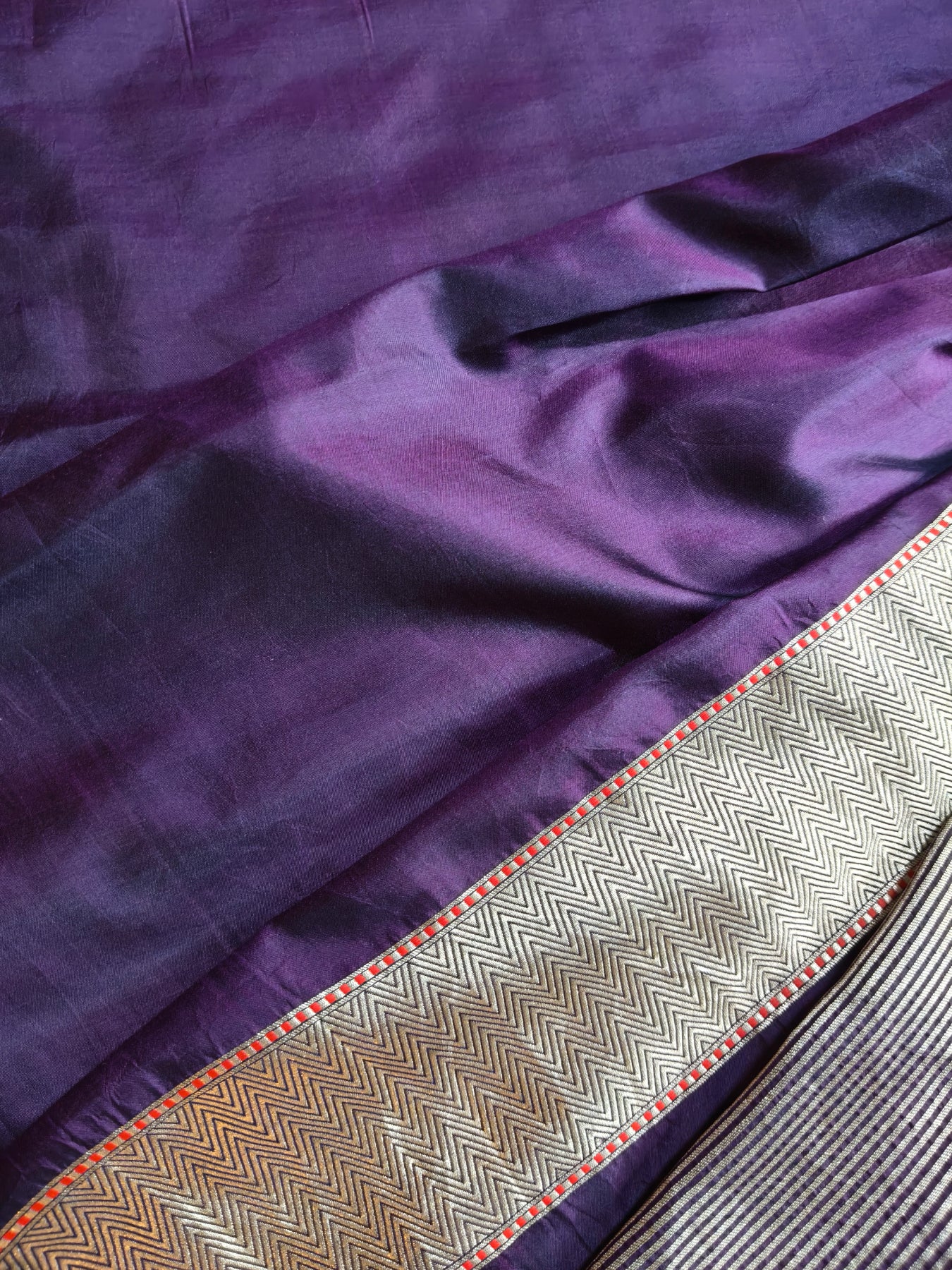 PURPLE GOLD KATAN TISSUE PURE HANDLOOM BANARASI SAREE