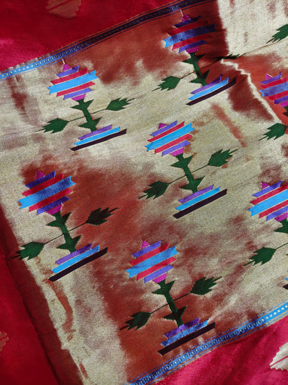 BLUE SILK PURE HANDLOOM PAITHANI SAREE