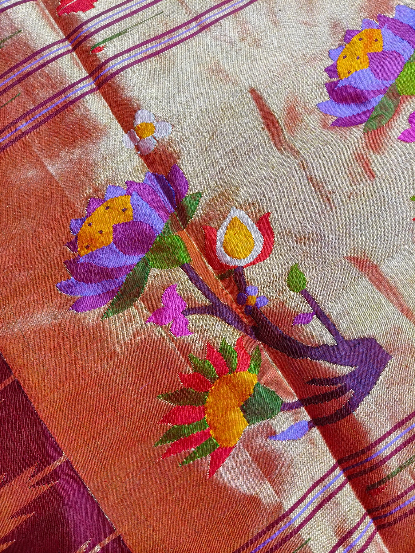 WINE SILK PURE HANDLOOM PAITHANI SAREE