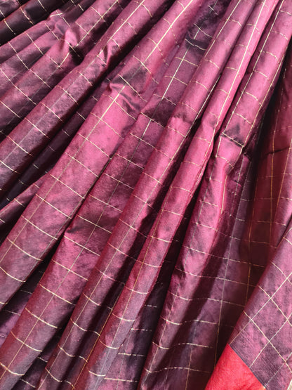 WINE SILK PURE HANDLOOM PAITHANI SAREE