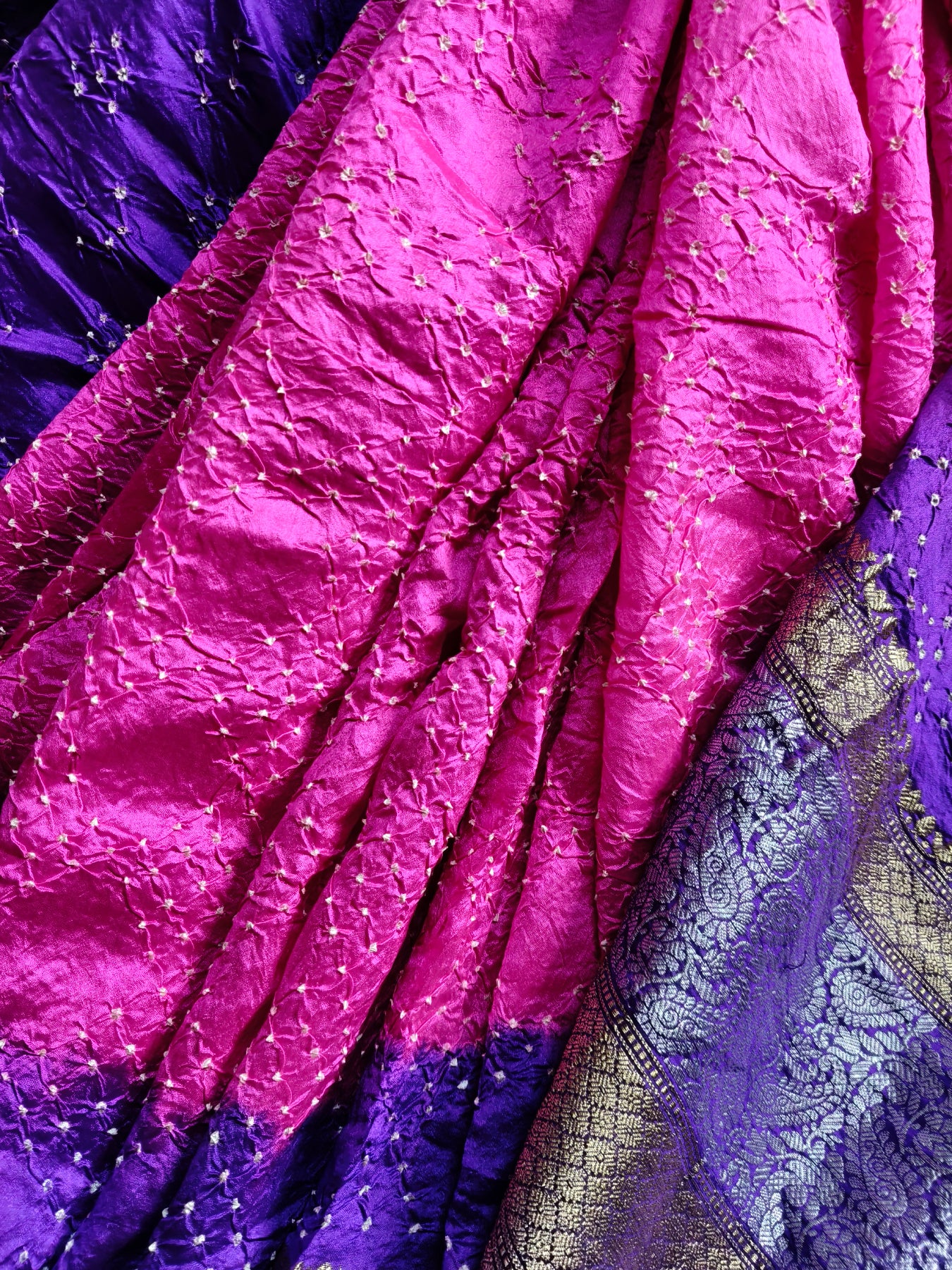 PINK SILK PURE HANDLOOM BANDHEJ SAREE
