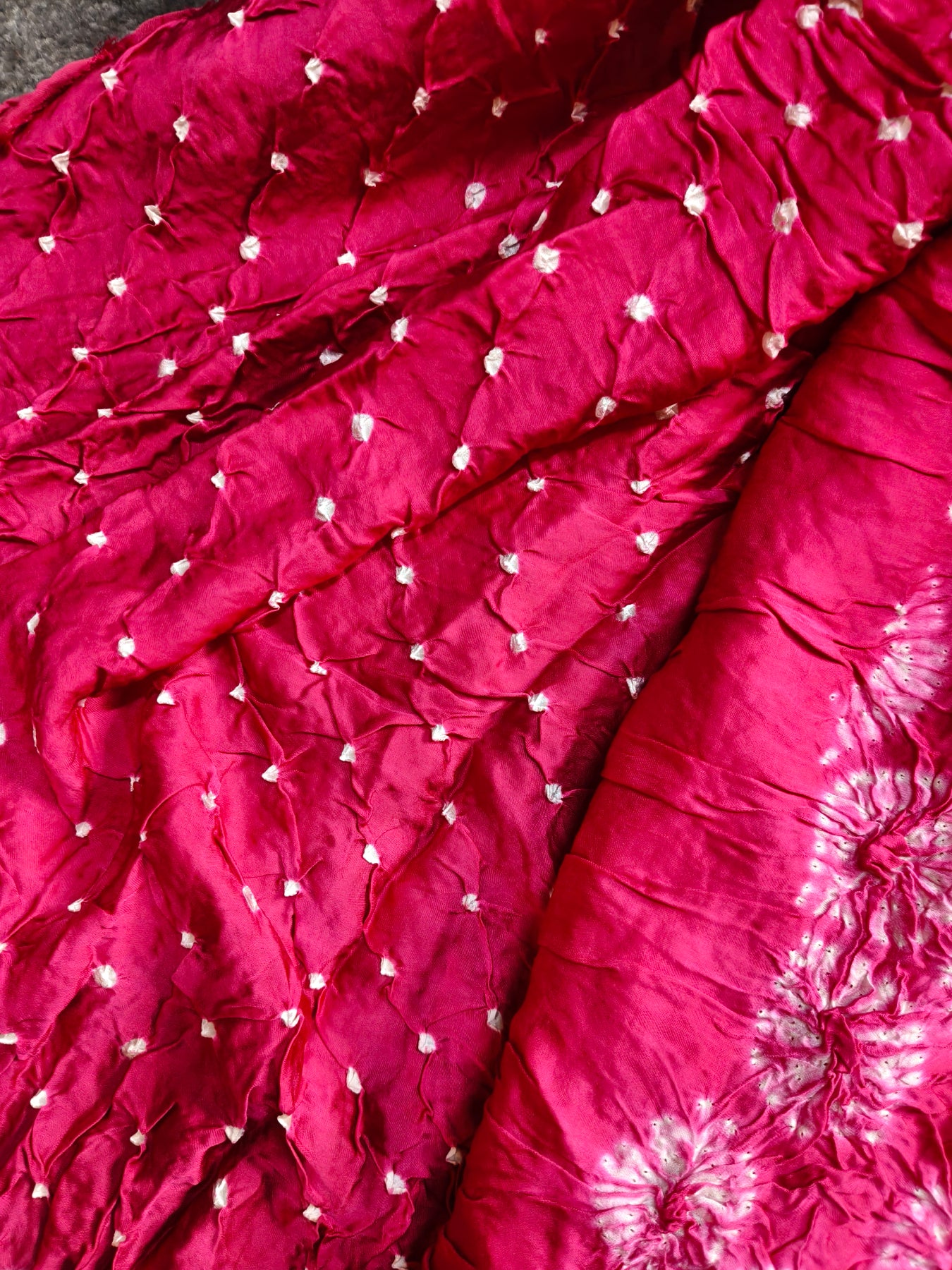 PINK MODAL SILK PURE HANDLOOM  BANDHEJ SAREE