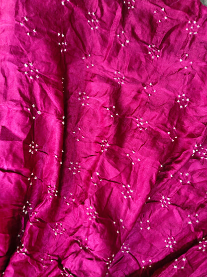 PINK SHADED GAJJI SILK  PURE HANDLOOM  BANDHEJ SAREE