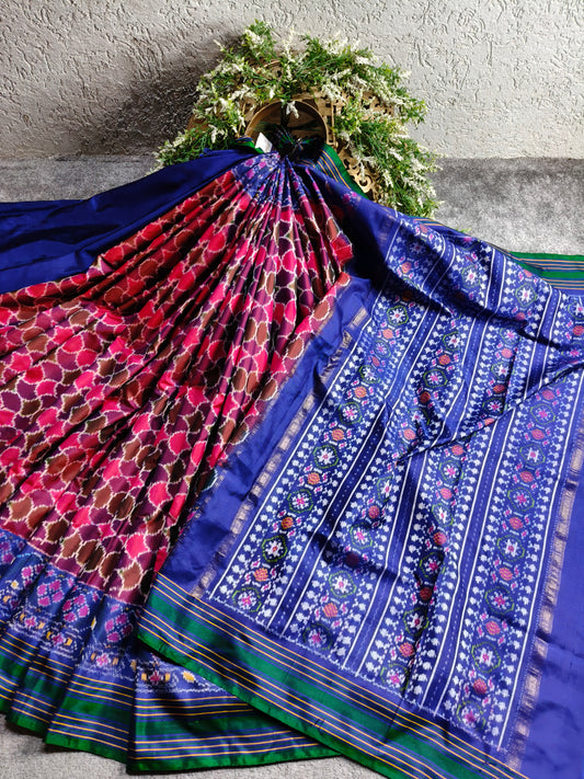 MAROON SILK PURE HANDLOOM IKKAT SAREE